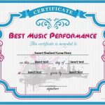 Best Music Performance Award Certificates | Professional Certificate intended for Best Performance Certificate Template