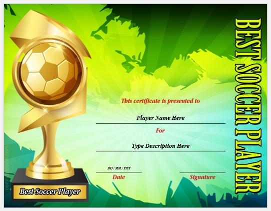 Best Soccer Player Award Certificate Templates For Word | Professional Inside Soccer Certificate Templates For Word