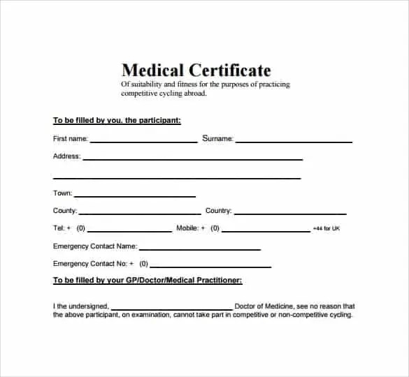 Best Templates: Sick Certificate Template Australia For Australian Doctors Certificate Template