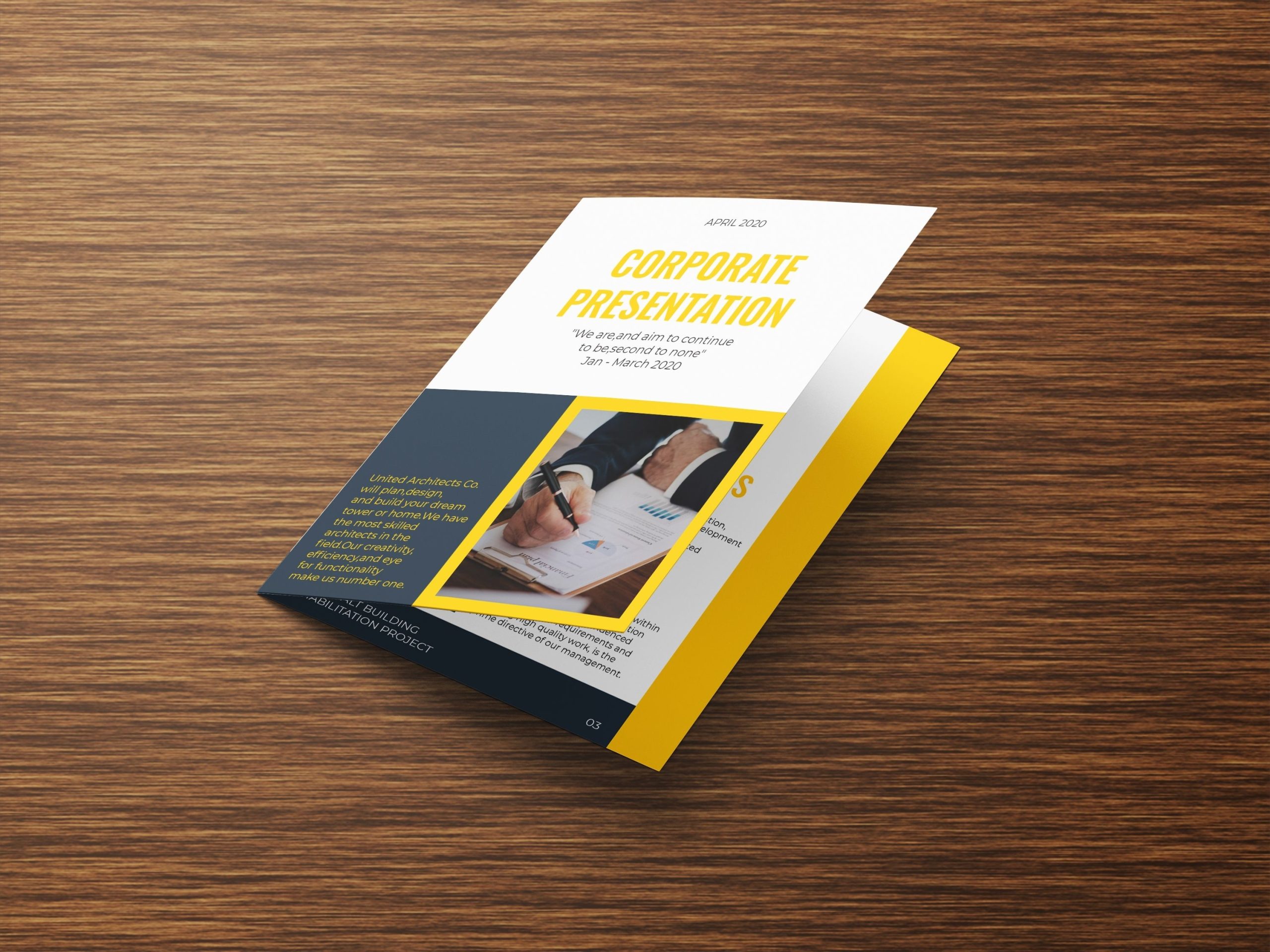 Bi Fold Marketing Brochure A4 - Psd Ai Template By Graphicques | Codester With Regard To Two Fold Brochure Template Psd