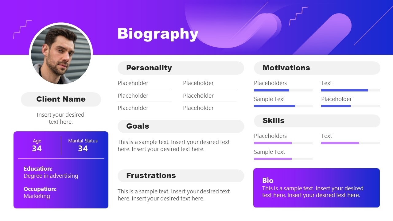 Biography Powerpoint Template - Slidemodel For Biography Powerpoint Template