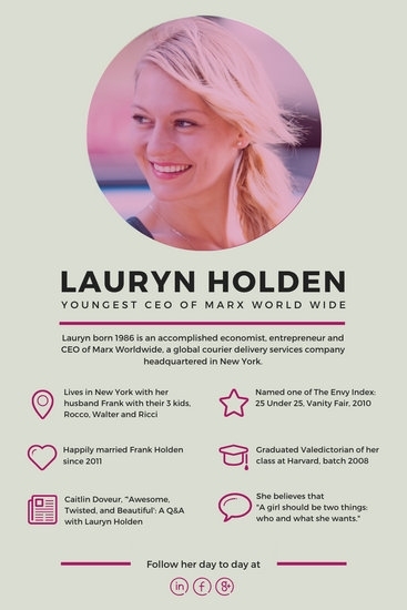 Biography – Templates By Canva With Regard To Bio Card Template