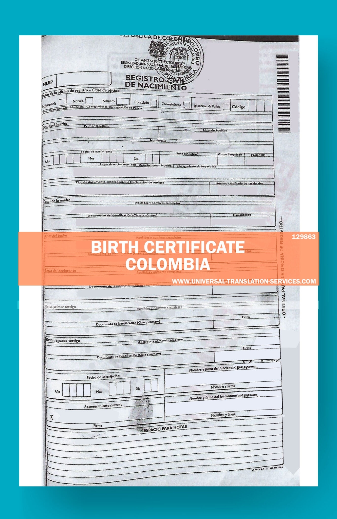 Birth Certificate Translation Template From Colombia For $15 In Birth Certificate Translation Template