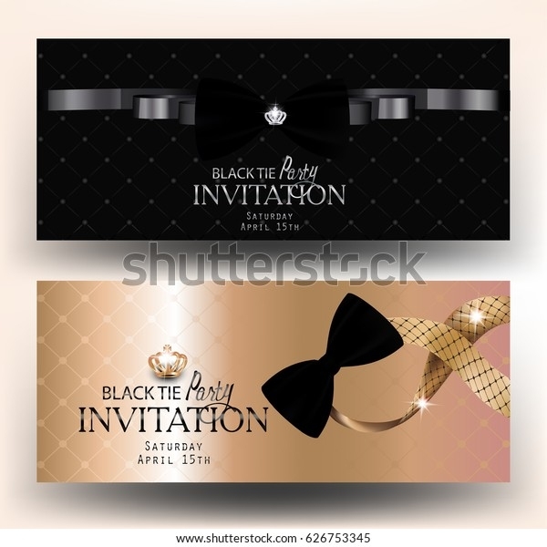 Black Tie Party Invitation Banners Vector Stock Vector (Royalty Free Inside Tie Banner Template
