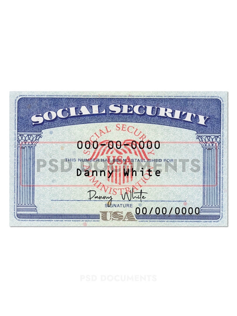 Blank Fillable Social Security Card Template (New) – Psd Documents With Regard To Ssn Card Template