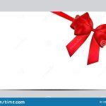 Blank Gift Card Template With Red Bow And Ribbon. Vector Illustration Regarding Present Card Template