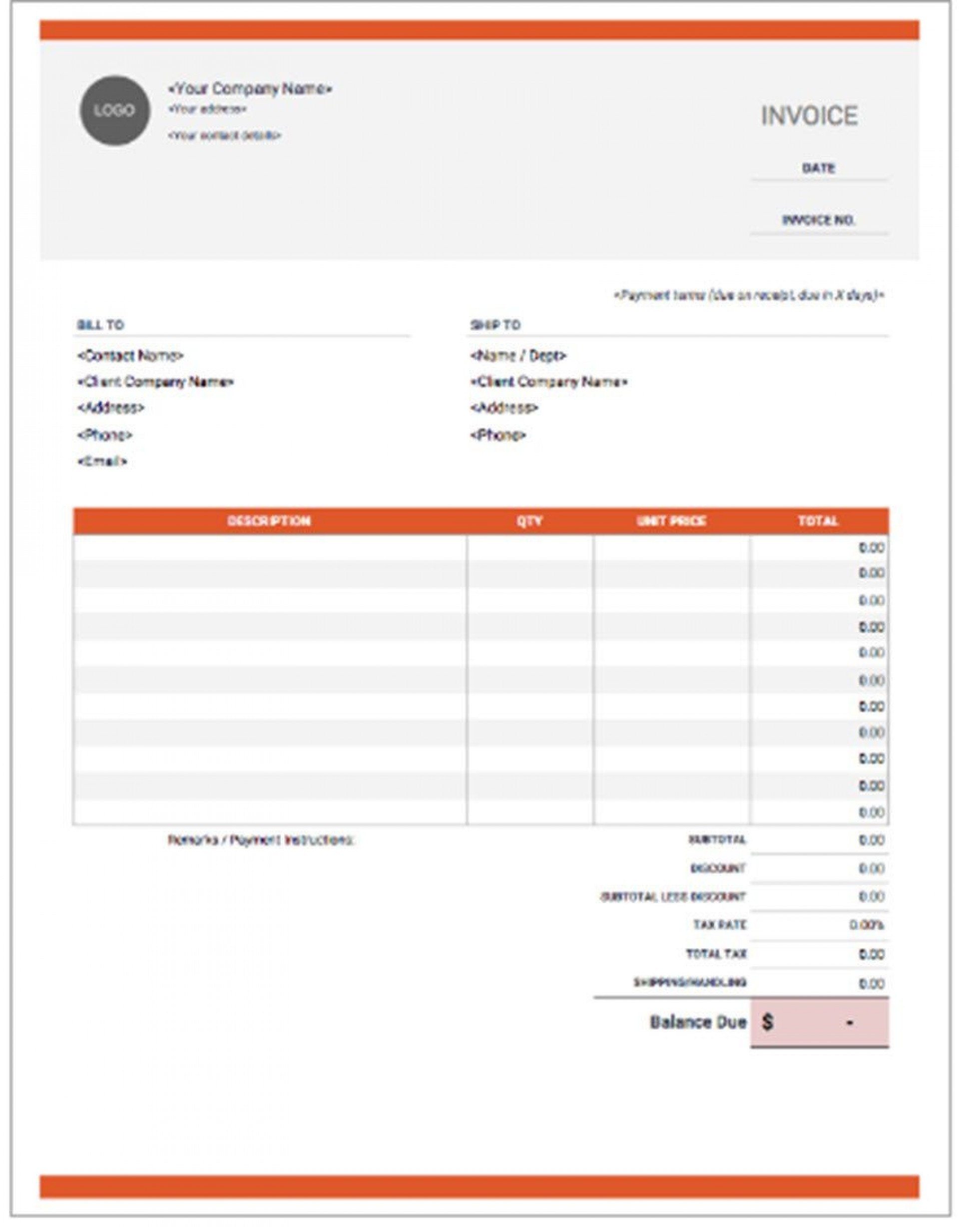 Blank Invoice Template Google Docs ~ Addictionary Throughout Google Word Document Templates