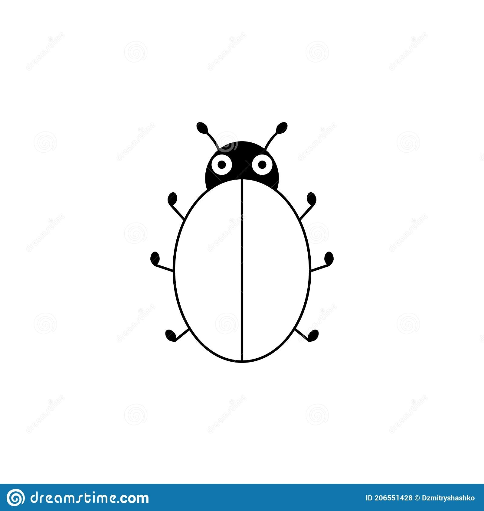 Blank Ladybird Outline Icon Stock Illustration - Illustration Of Throughout Blank Ladybug Template