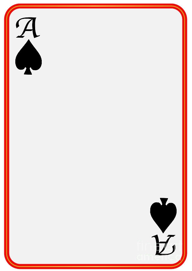 Blank Playing Card Ace Spades Digital Art By Bigalbaloo Stock Pertaining To Blank Playing Card Template
