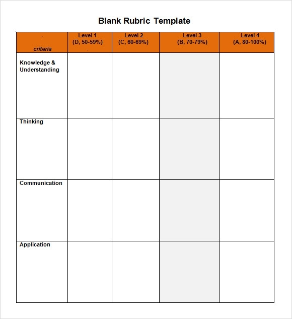 Blank Rubric Template | Template Business Intended For Blank Rubric Template
