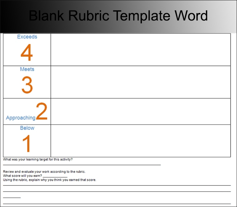 Blank Rubric Template Word | Hq Template Documents Throughout Blank Rubric Template