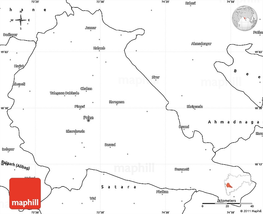 Blank Simple Map Of Pune Within Blank City Map Template