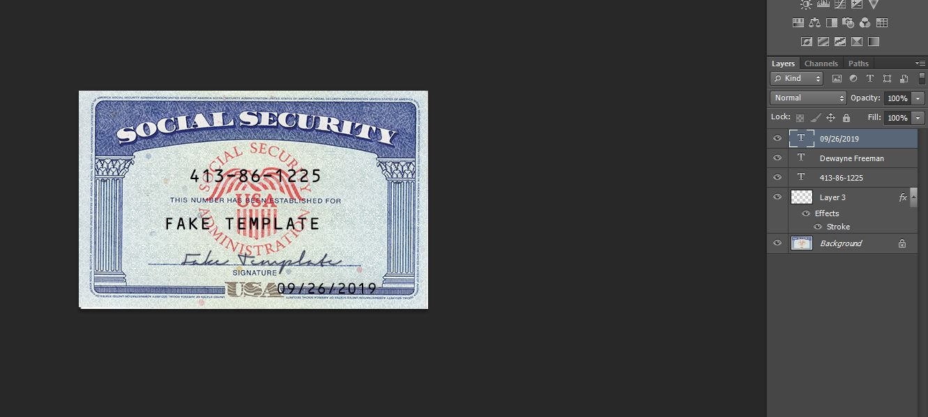 Blank Social Security Card Font – Template Social Security Card Usa Regarding Blank Social Security Card Template