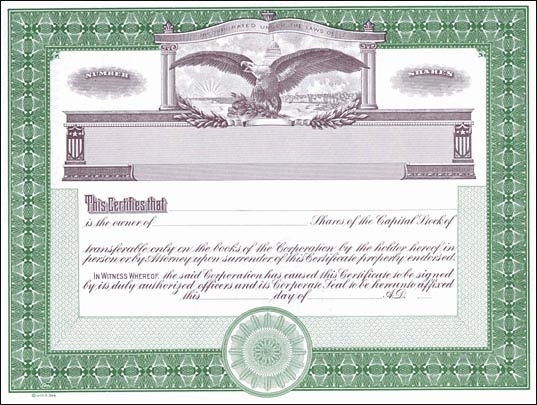 Blank Stock Certificates – Free Printable Documents With Regard To Blank Share Certificate Template Free