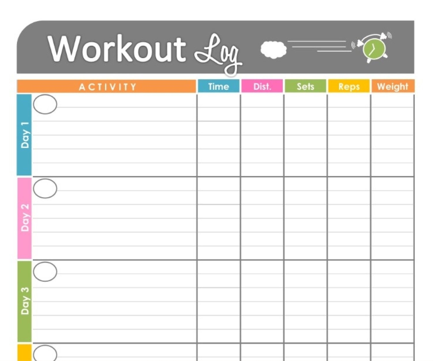 Blank Training Calendar : Free Calendar Template With Blank Workout Schedule Template
