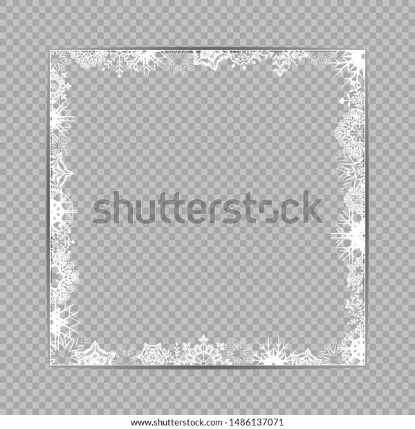 Blank White Snowflakes Square Frame Template Stock Illustration With Blank Snowflake Template