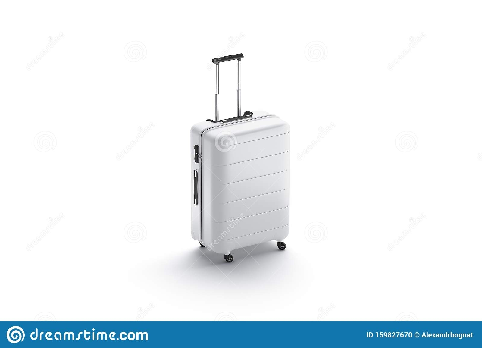 Blank White Suitcase With Handle Mockup Stand Isolated Stock With Regard To Blank Suitcase Template