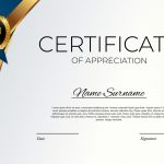 Blue And Gold Certificate Of Achievement Template Background With Gold Within Blank Certificate Of Achievement Template
