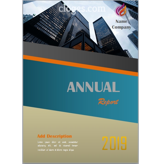 Blue Annual Report Cover Page Template For Microsoft Word With Regard To Report Cover Page Template Word