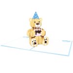 Blue Birthday Teddy Bear Pop Up Card – Skypop – Wholesale, Manufacture In Teddy Bear Pop Up Card Template Free