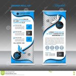 Blue Roll Up Banner, Stand Template, Banner Design, Cosmetics Ba Stock With Banner Stand Design Templates