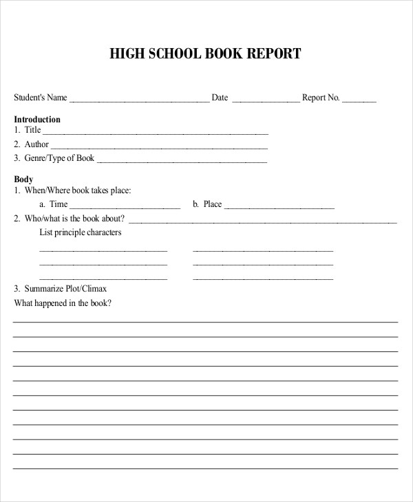 Book Report Template High School – Professional Templates Regarding High School Book Report Template