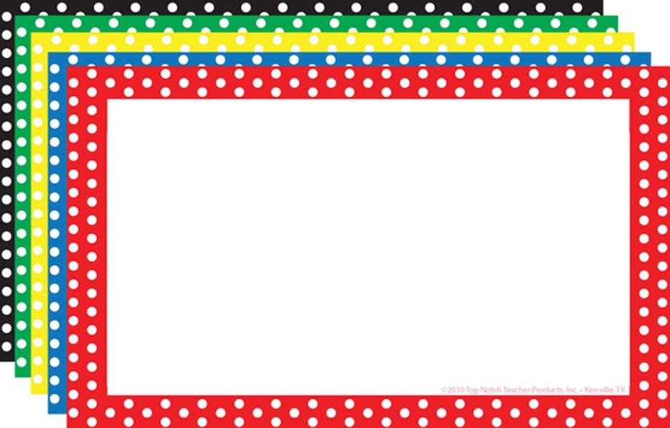 Border Index Cards, 3 X 5 Blank, Polka Dot [Tnt3653] – $2.89 For Index Card Template For Pages