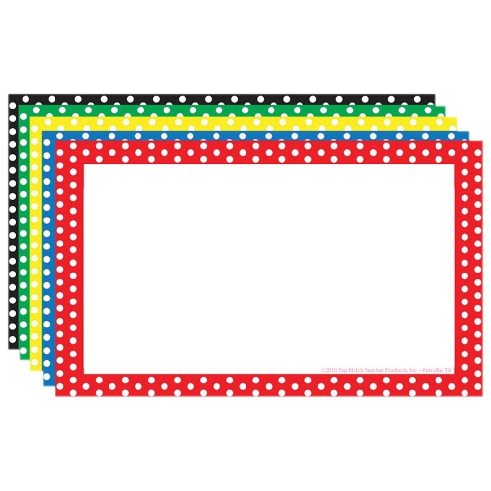 Border Index Cards, 4" X 6" Blank, Polka Dot, 75Ct - Top3655 | Top Pertaining To Blank Index Card Template