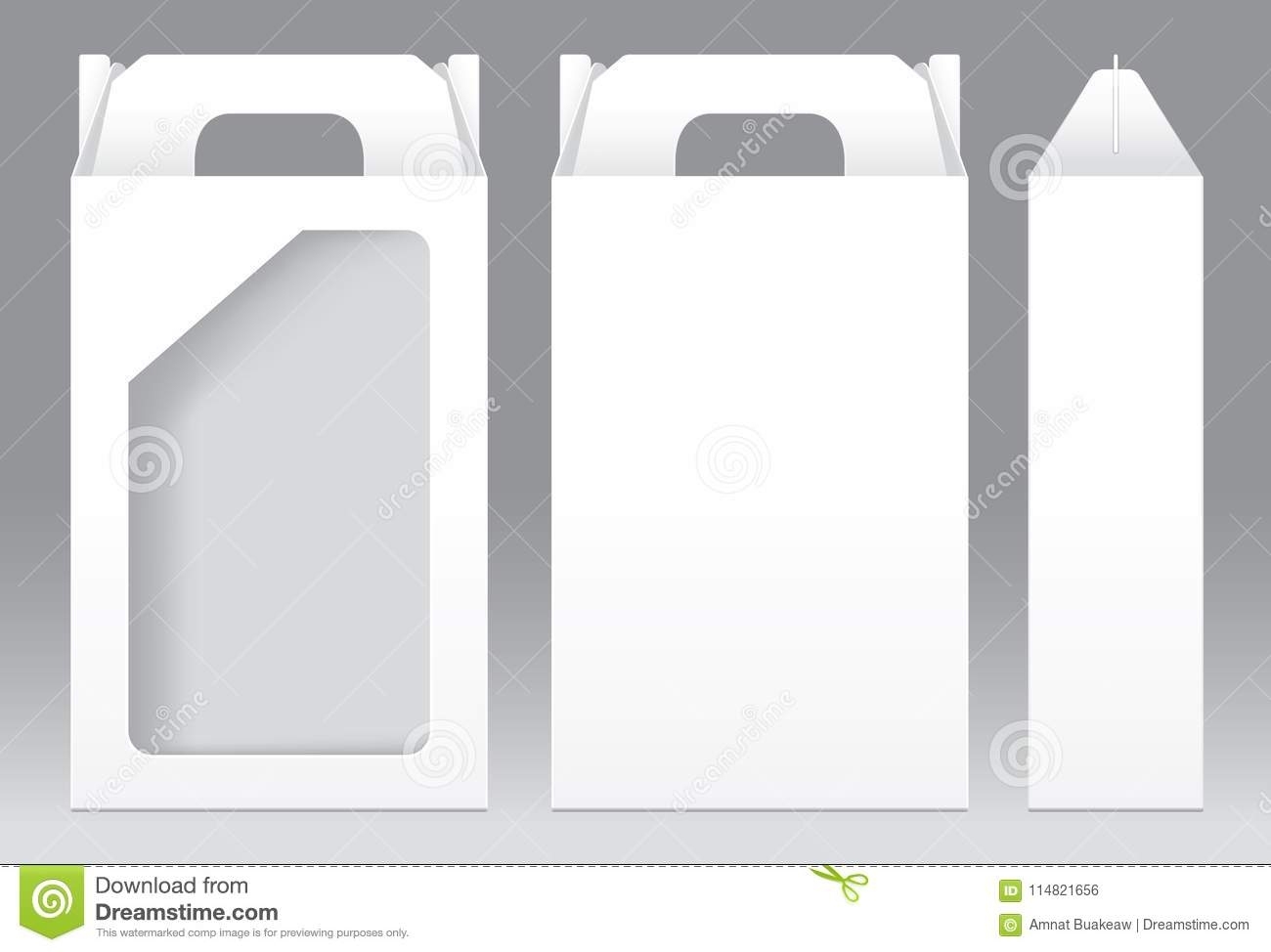 Box White Window Shape Cut Out Packaging Template Blank Stock Vector Pertaining To Blank Packaging Templates