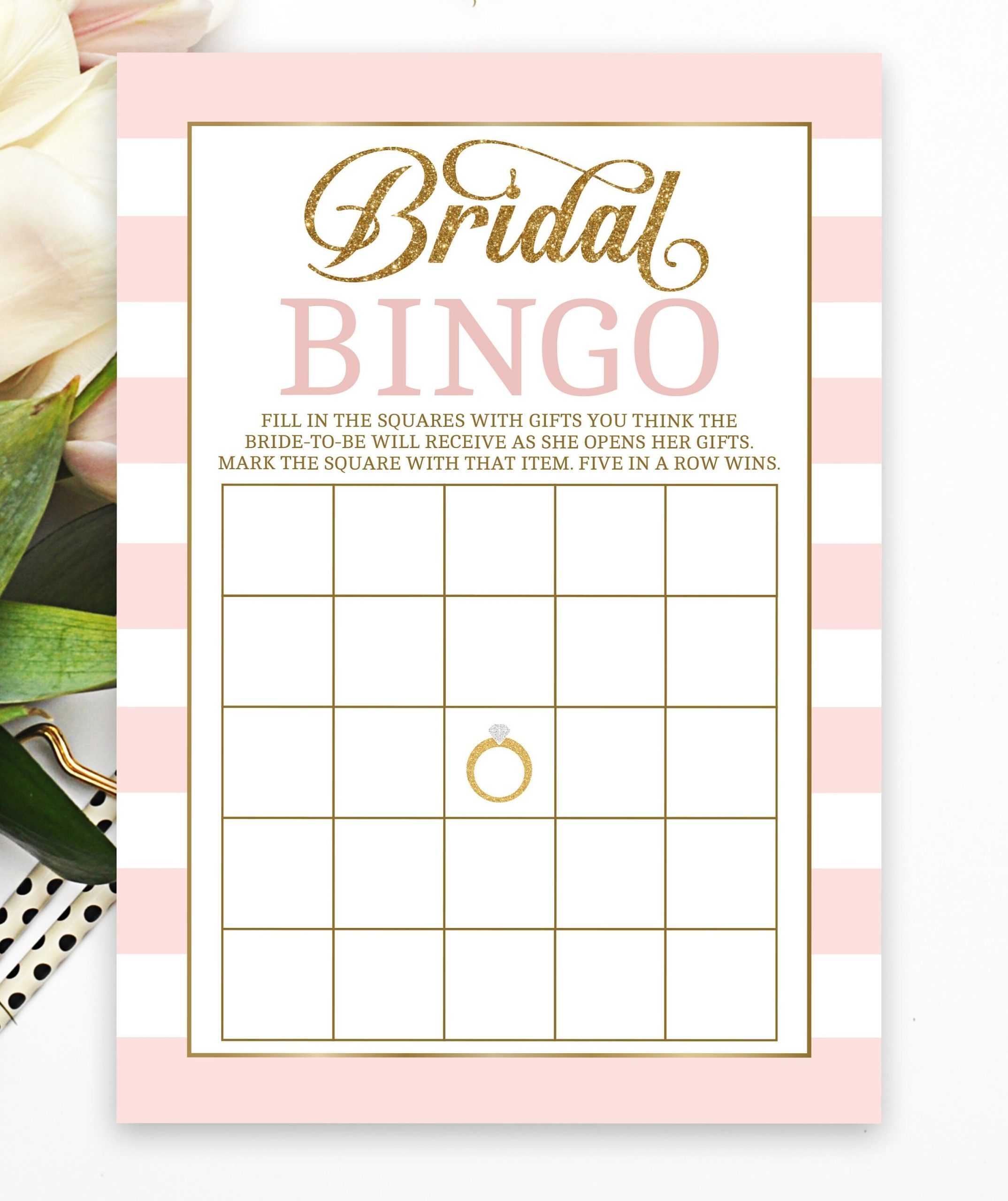 Bridal Shower Bingo Wedding Shower Bingo Blank Bingo Cards | Etsy intended for Blank Bridal Shower Bingo Template