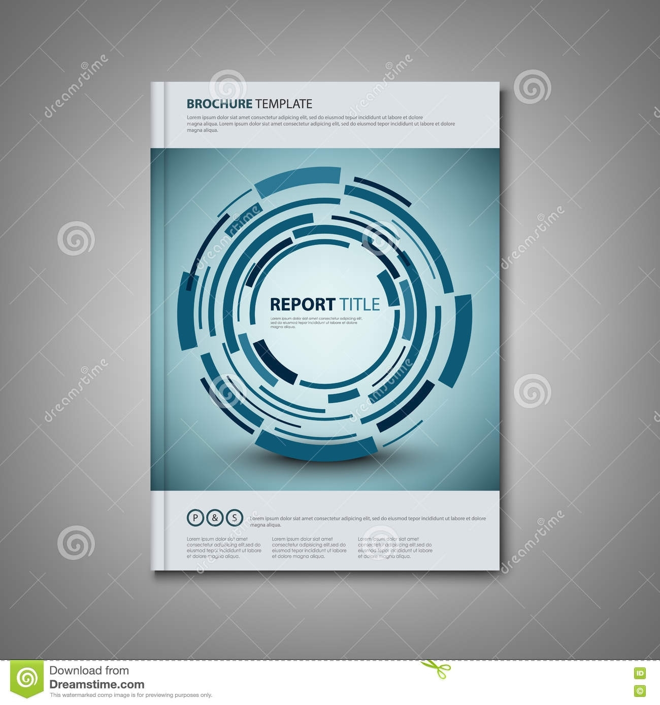 Brochures Book Or Flyer With Abstract Technical Rounds Template Stock With Technical Brochure Template