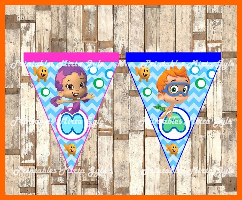 Bubble Guppies Banner Printable Bubble Guppies Party Banner | Etsy Within Bubble Guppies Birthday Banner Template