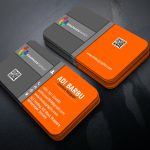 Business Card Design In Gray And Orange Color Free Template Within Designer Visiting Cards Templates