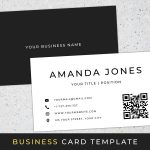 Business Card Template Qr Code Diy Modern Business Card | Etsy For Qr Code Business Card Template