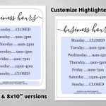 Business Hours Sign, Printable Template, Hours Of Operation – Holiday In Hours Of Operation Template Microsoft Word