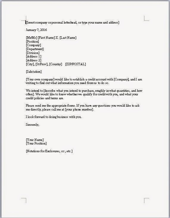 Business Letter Format In Word For Microsoft Word Business Letter Template