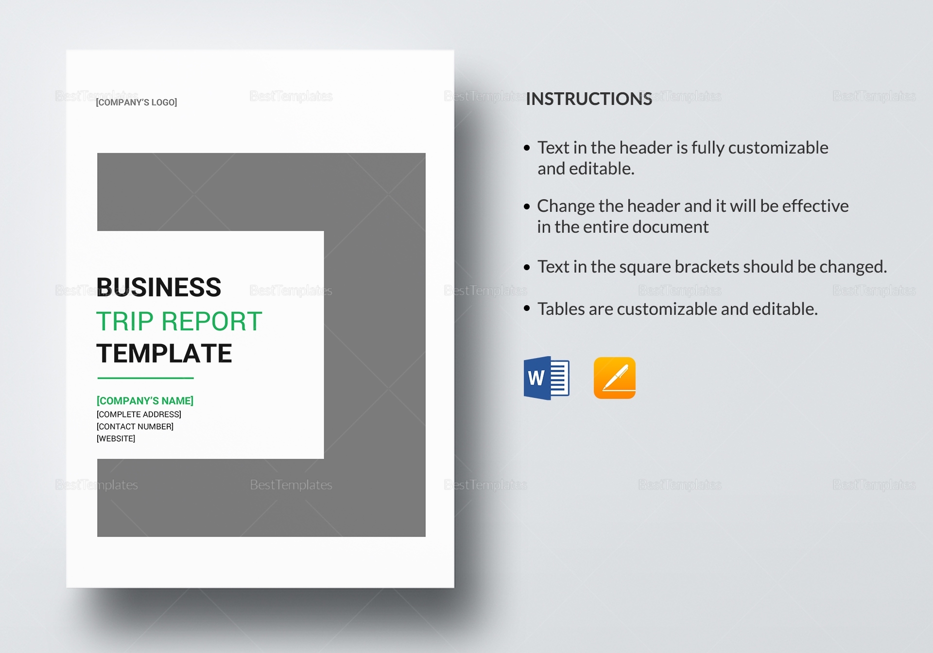 Business Trip Report Template In Word, Google Docs, Apple Pages Intended For Business Trip Report Template