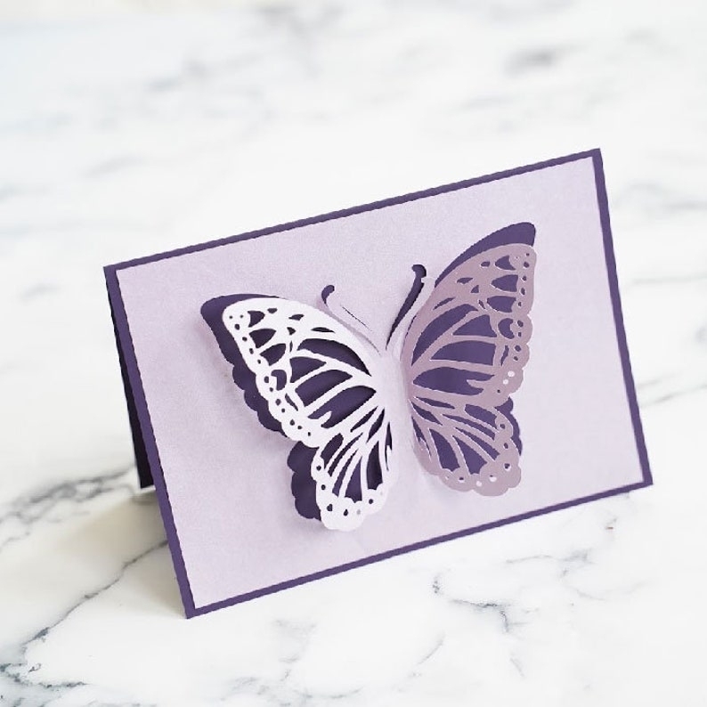 Butterfly Cutout Single Card Template Svg Cut Files And Pdf – Etsy Regarding Free Svg Card Templates