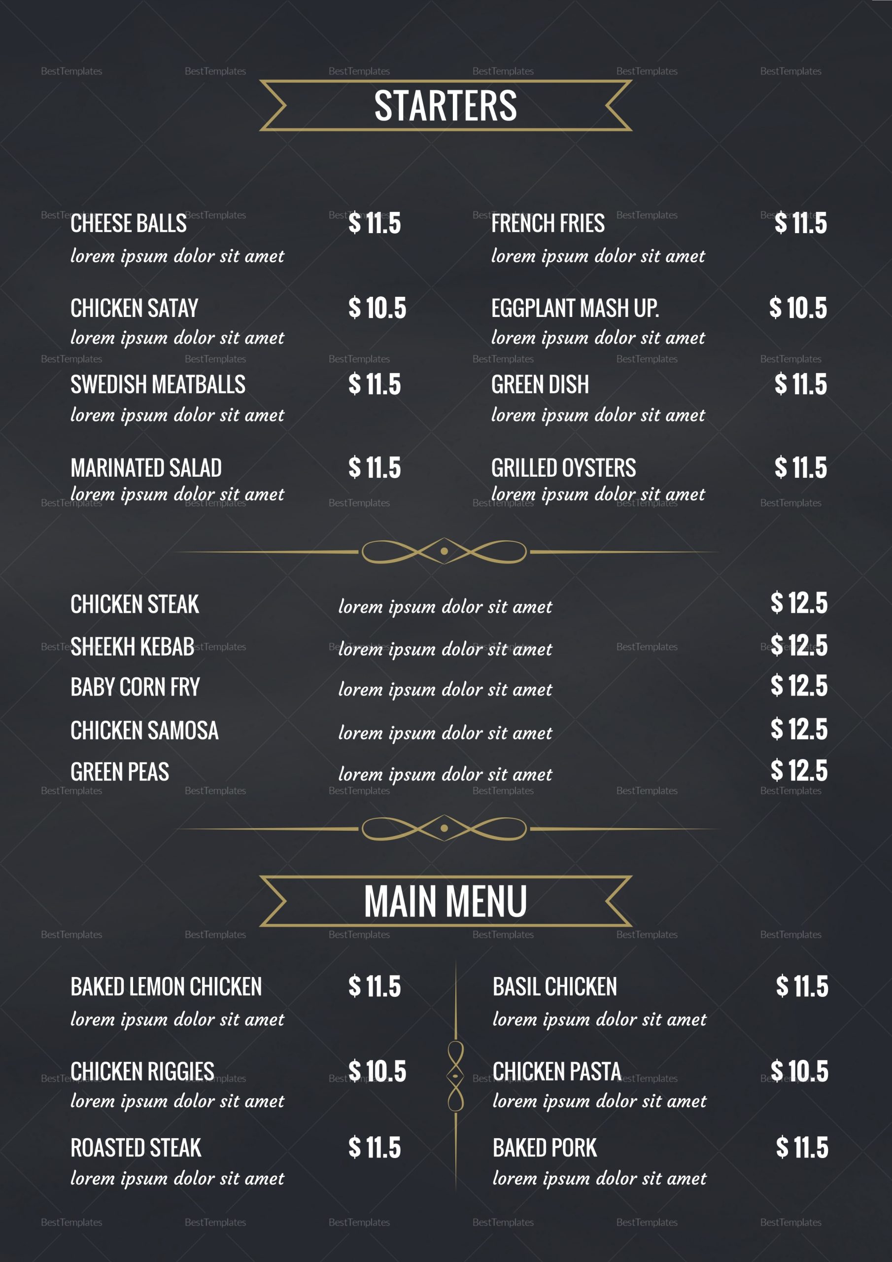 Cafe Menu Board Design Template In Psd, Word, Publisher With Regard To Free Cafe Menu Templates For Word