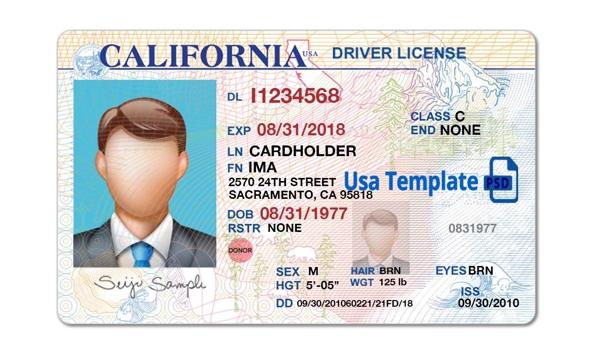 California Drivers License Template | California | Drivers License throughout Blank Drivers License Template