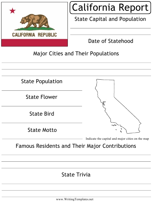 California State Research Report Template Download Printable Pdf For State Report Template