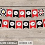 Car Race Party Banner Instant Download Printable Pdf Intended For Cars Birthday Banner Template
