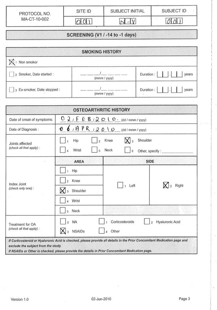 Case Report Form – Riat Support Center For Clinical Trial Report Template