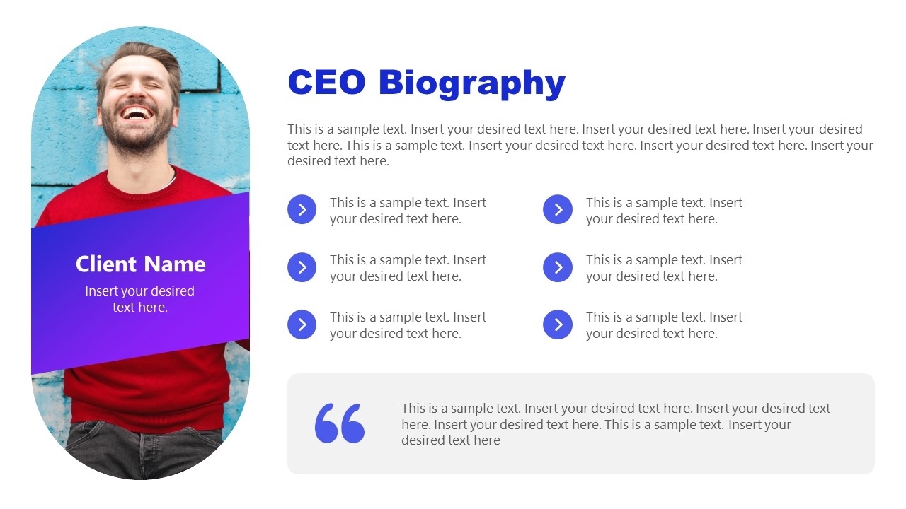 Ceo Biography Template In Powerpoint – Slidemodel With Biography Powerpoint Template