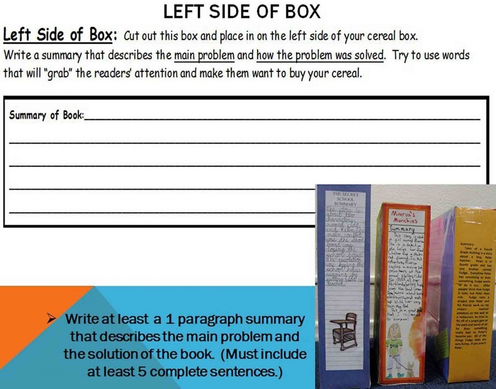 Cereal Box Book Report Template – Geton The Green Templates Throughout Cereal Box Book Report Template