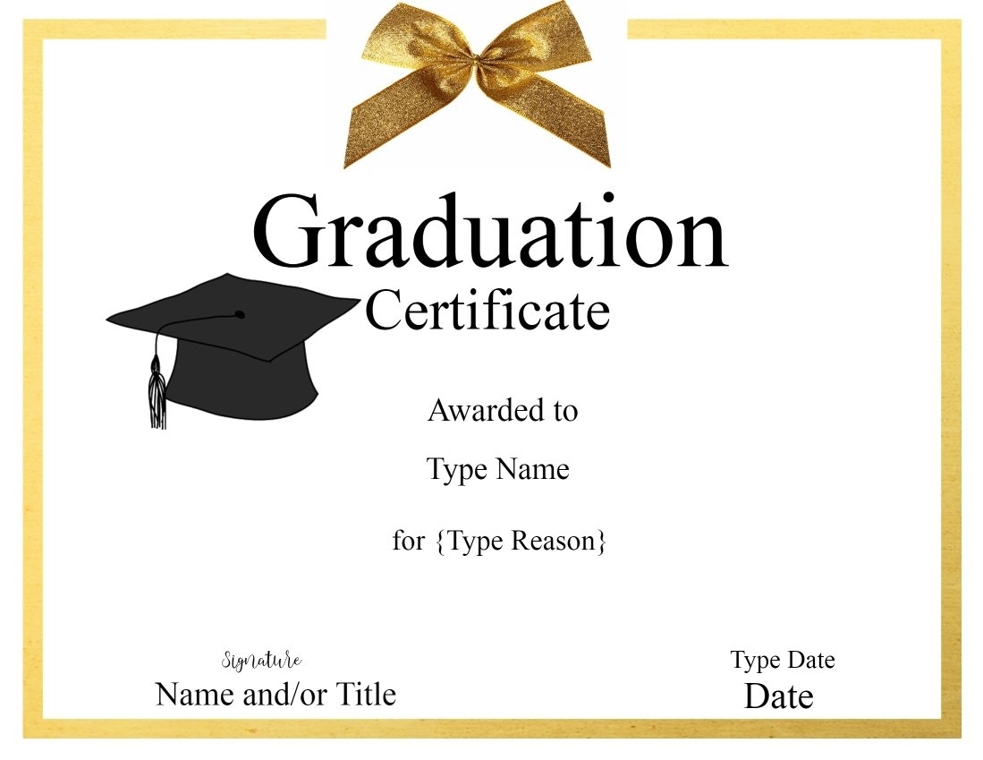 Certificate Graduation – Certificates Templates Free With Graduation Gift Certificate Template Free