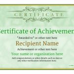Certificate Of Achievement – Free Templates Easy To Use Download & Print Within Blank Certificate Of Achievement Template