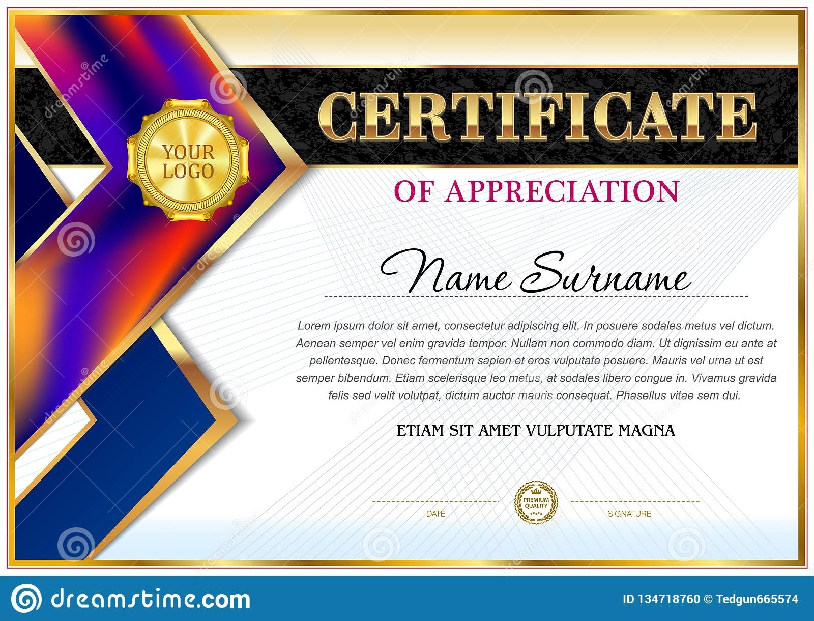 Certificate Of Appreciation Template. Stock Illustration – Illustration Inside Certificates Of Appreciation Template