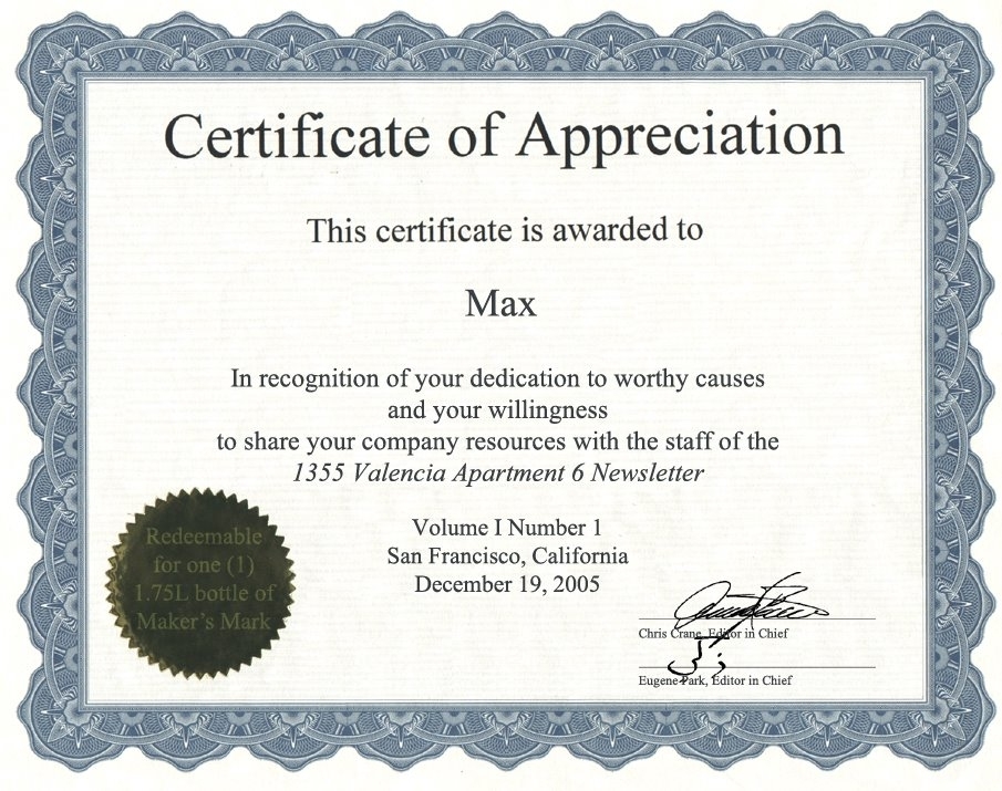 Certificate Of Appreciation Template Word – Task List Templates Intended For Formal Certificate Of Appreciation Template