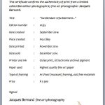 Certificate Of Authenticity Photography – Planner Template Free Throughout Photography Certificate Of Authenticity Template